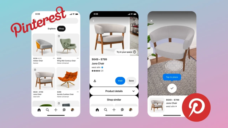 Pinterest Adds AR Furniture Placement Tools