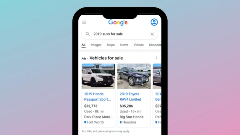 Google Adds New Vehicle Ads Search Placement