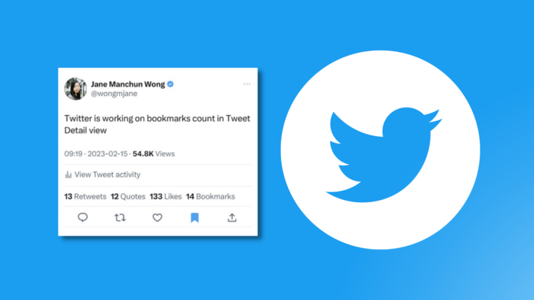 Twitter Adds Tweet Bookmark Count